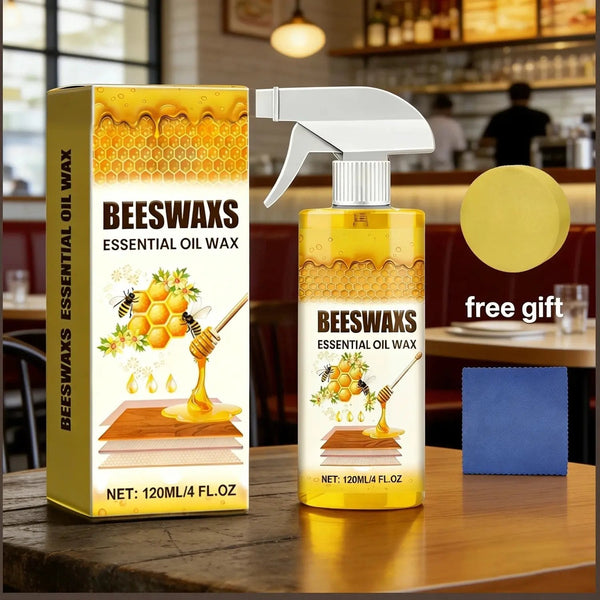 Beeswax Wood Polish Spray – Natural Shine, Anti-Dust, Non-Greasy for Furniture & Floors