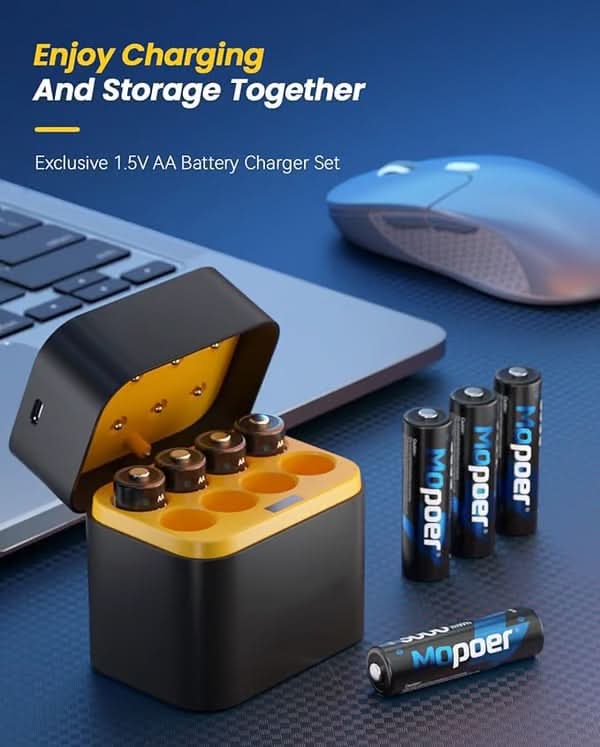 🏆Flash Sale⚡50K+ SOLD! Almost Gone-💥🎁🔋Charging Compartment - Rechargeable Aa/Aaa Lithium Battery