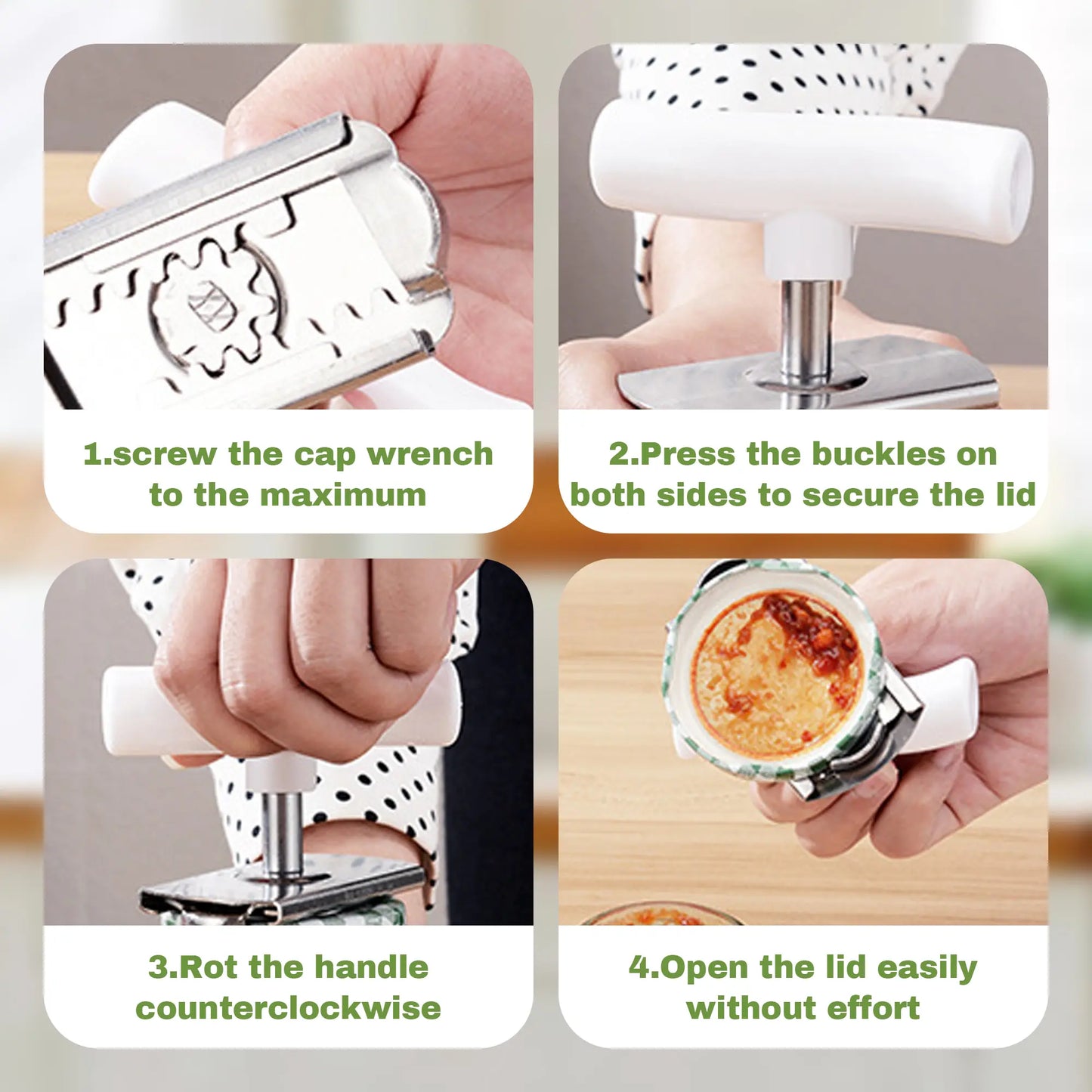 Stainless Steel Jar Openers for Easy Opening, Kitchen Gadget - Effortless Opening for Mason Jars & Pasta Sauce Cans