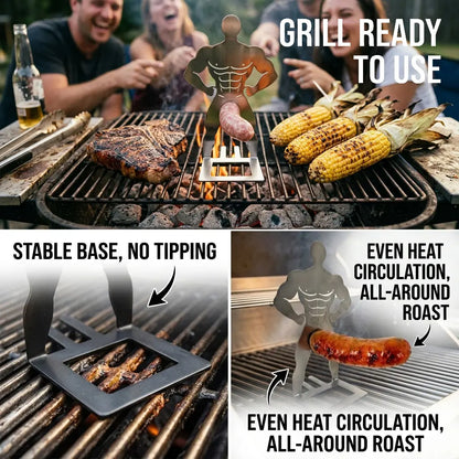 Stainless Steel Hot Dog Grilling Stand, Rust Resistant BBQ Sausage Holder Rack
