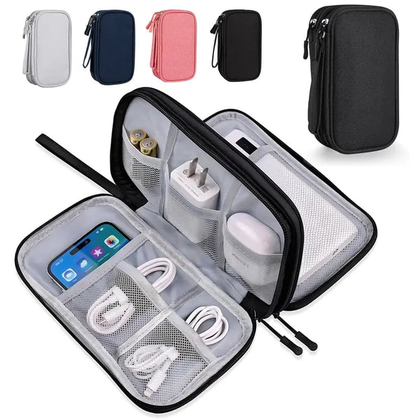 🔥Last Day Discount 49% Off🔥Travel Cable Organizer Pouch, Double Layers All-in-One Storage Bag for Cord