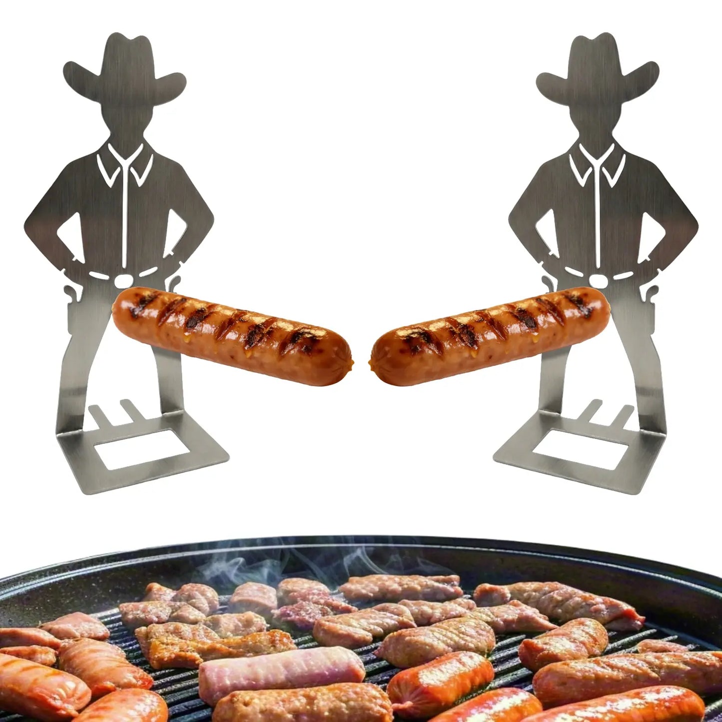Stainless Steel Hot Dog Grilling Stand, Rust Resistant BBQ Sausage Holder Rack