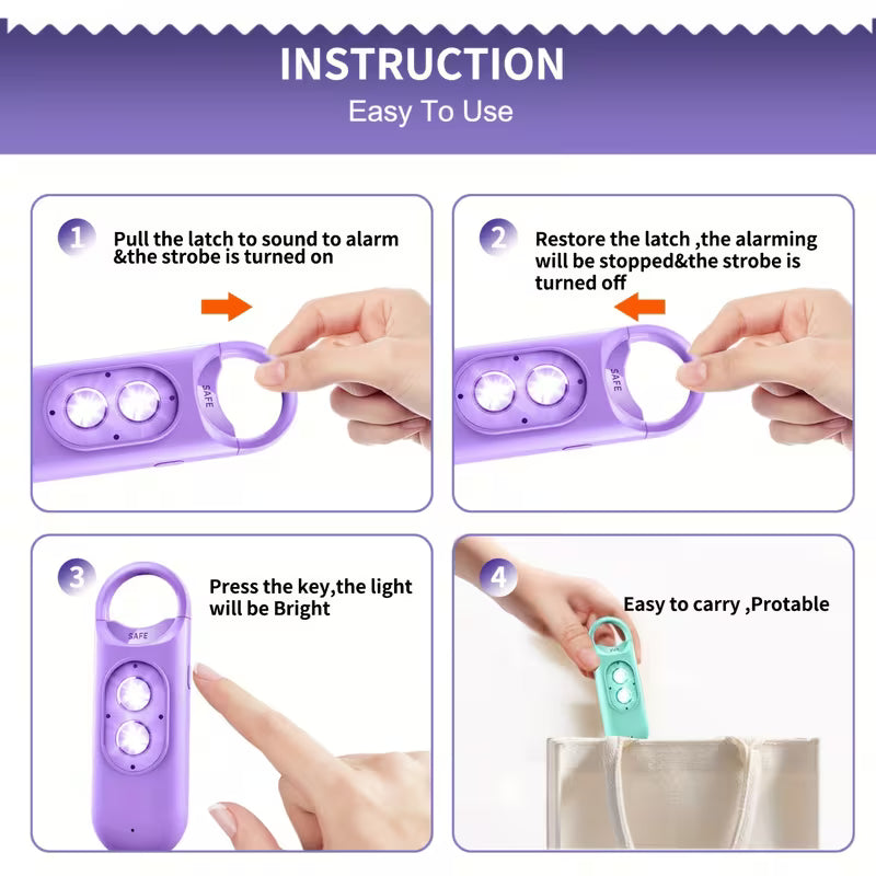 The Original Personal Safety Alarm for Women, Strobe Light and Key Chain in a Variety of Colors