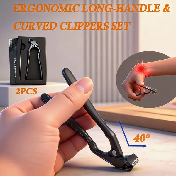 🏆Flash Sale⚡40K+ SOLD! ✂️ Curved Nail Clipper – Ergonomic & Easy for Seniors (2 PCS)🖤