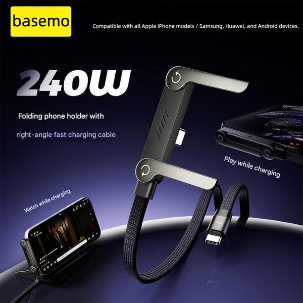 🔥HOT DEAL | ⚡Invisible Holder Charger & Stand | 240W Super-Fast 2-in-1 Cable 📱