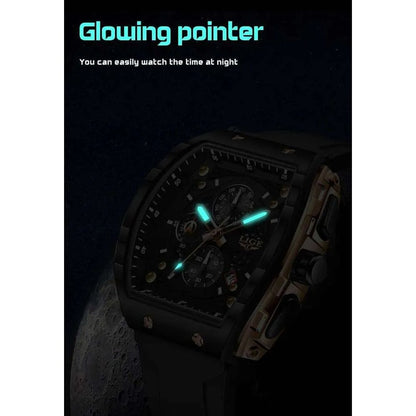 LIGE Men's Luxury Sport Chronograph Watch | Premium Silicone Strap
